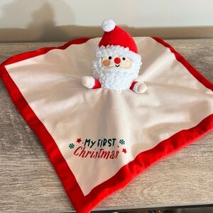 Pearhead My First Christmas Santa Lovey Plush Blanky 13” Security Blanket